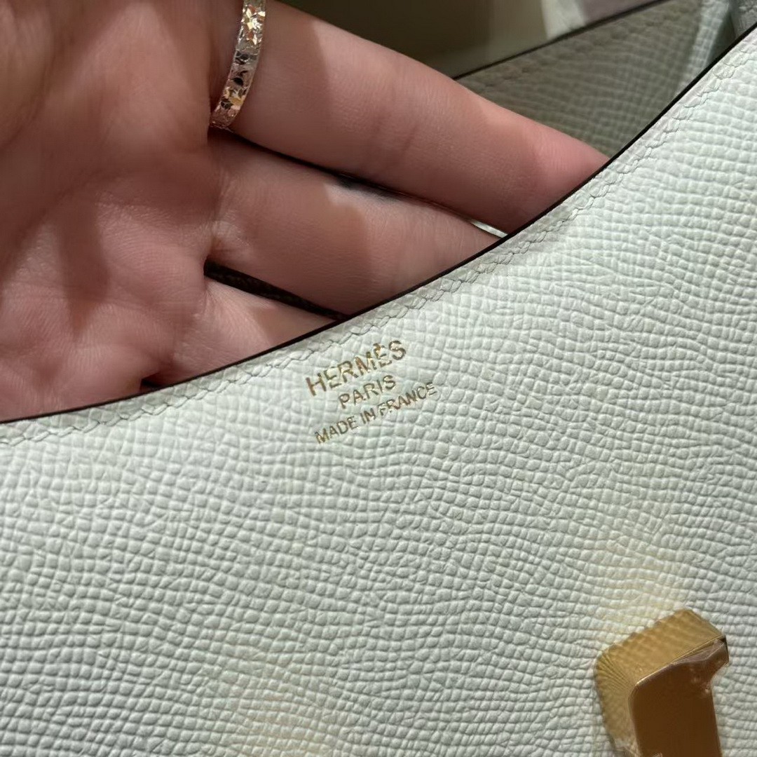 Hermes Constance 19 CM Bag Handmade In Epsom Calfskin Leather Gold Hardware 0S Vert Fizz - Image 14