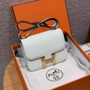 Hermes Constance 19 CM Bag Handmade In Epsom Calfskin Leather Gold Hardware 0S Vert Fizz - Image 11