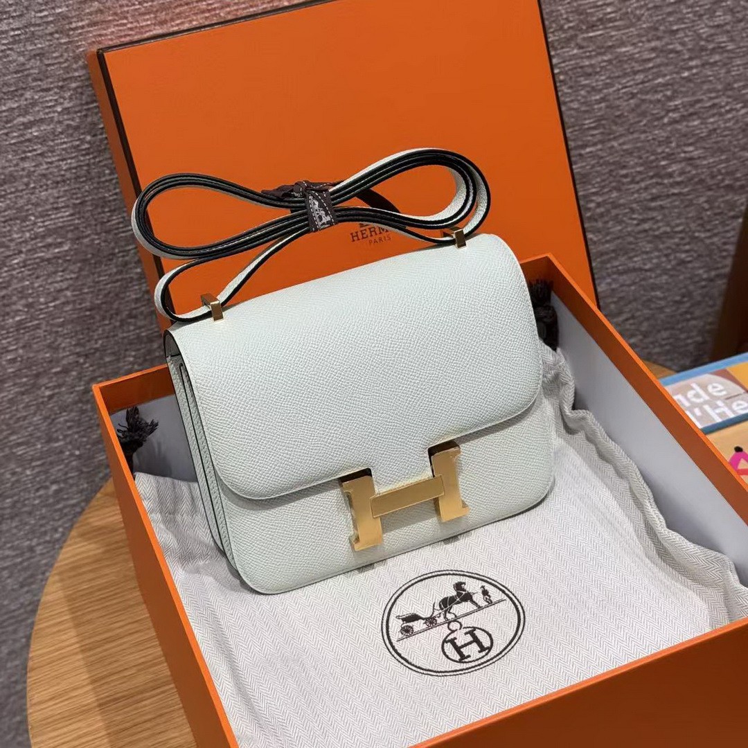 Hermes Constance 19 CM Bag Handmade In Epsom Calfskin Leather Gold Hardware 0S Vert Fizz - Image 11