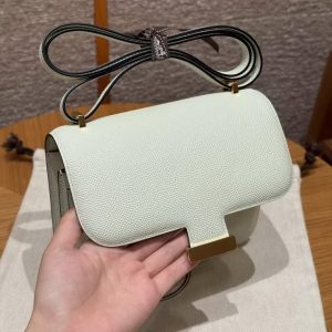 Hermes Constance 19 CM Bag Handmade In Epsom Calfskin Leather Gold Hardware 0S Vert Fizz - Image 10
