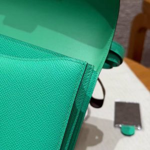Hermes Constance 19 CM Bag Handmade In Epsom Calfskin Leather Gold Hardware 0Z Vert Comics - Image 11
