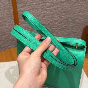 Hermes Constance 19 CM Bag Handmade In Epsom Calfskin Leather Gold Hardware 0Z Vert Comics - Image 4
