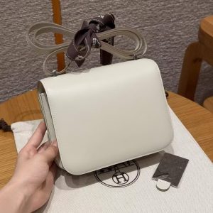 Alternative view of Hermes Constance 19 CM Bag Handmade In Box Calfskin Leather Silver Hardware 10 Craie