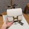 Hermes Constance 19 CM Bag Handmade In Epsom Calfskin Leather Gold Hardware 10 Craie