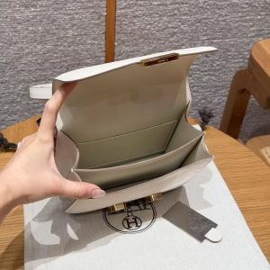 Hermes Constance 19 CM Bag Handmade In Epsom Calfskin Leather Gold Hardware 10 Craie - Image 18