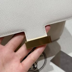 Hermes Constance 19 CM Bag Handmade In Epsom Calfskin Leather Gold Hardware 10 Craie - Image 13