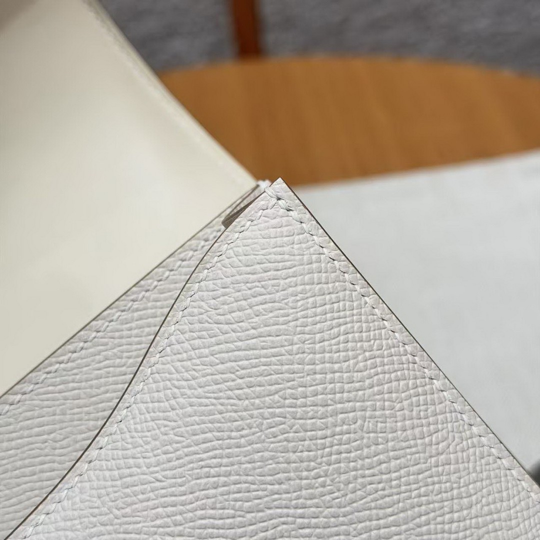 Hermes Constance 19 CM Bag Handmade In Epsom Calfskin Leather Gold Hardware 10 Craie - Image 10