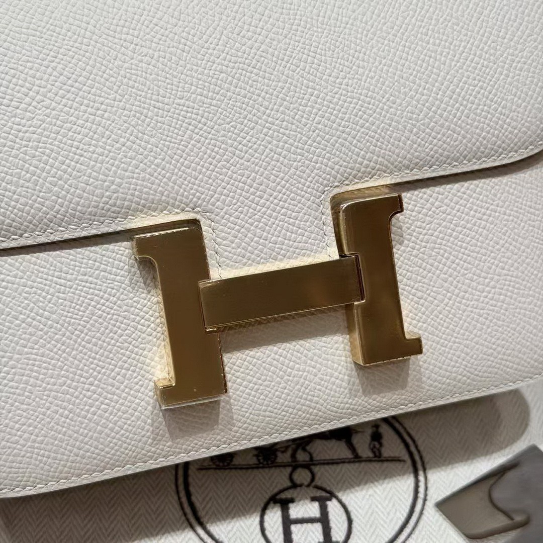 Hermes Constance 19 CM Bag Handmade In Epsom Calfskin Leather Gold Hardware 10 Craie - Image 7