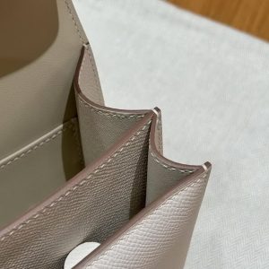 Hermes Constance 19 CM Bag Handmade In Epsom Calfskin Leather Silver Hardware 10 Craie - Image 5