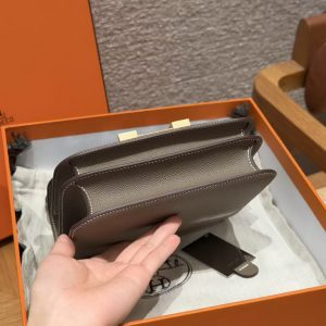 Hermes Constance 19 CM Bag Handmade In Epsom Calfskin Leather Gold Hardware 18 Etoupe - Image 18