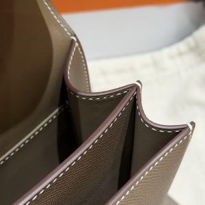 Hermes Constance 19 CM Bag Handmade In Epsom Calfskin Leather Gold Hardware 18 Etoupe - Image 9