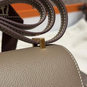 Hermes Constance 19 CM Bag Handmade In Epsom Calfskin Leather Gold Hardware 18 Etoupe - Image 4