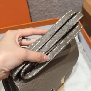Hermes Constance 19 CM Bag Handmade In Epsom Calfskin Leather Gold Hardware 18 Etoupe - Image 3