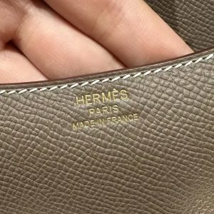 Hermes Constance 19 CM Bag Handmade In Epsom Calfskin Leather Rose Gold Hardware 18 Etoupe - Image 4