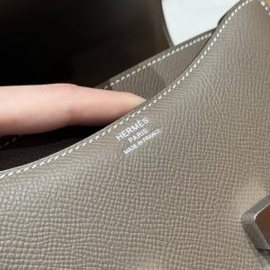 Hermes Constance 19 CM Bag Handmade In Epsom Calfskin Leather Silver Hardware 18 Etoupe - Image 12