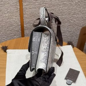 Hermes Constance 19 CM Bag Handmade In Lizard Leather from South Africa Silver Hardware 1B Ombre - Image 17