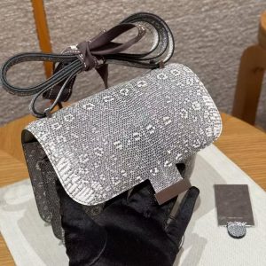 Hermes Constance 19 CM Bag Handmade In Lizard Leather from South Africa Silver Hardware 1B Ombre - Image 11
