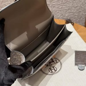 Hermes Constance 19 CM Bag Handmade In Lizard Leather from South Africa Silver Hardware 1B Ombre - Image 10
