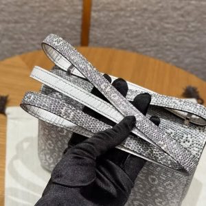 Hermes Constance 19 CM Bag Handmade In Lizard Leather from South Africa Silver Hardware 1B Ombre - Image 4