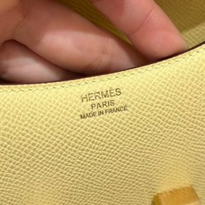 Hermes Constance 19 CM Bag Handmade In Epsom Calfskin Leather Gold Hardware 1Z Jaune Poussin - Image 14