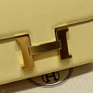 Hermes Constance 19 CM Bag Handmade In Epsom Calfskin Leather Gold Hardware 1Z Jaune Poussin - Image 12