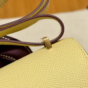 Hermes Constance 19 CM Bag Handmade In Epsom Calfskin Leather Gold Hardware 1Z Jaune Poussin - Image 11