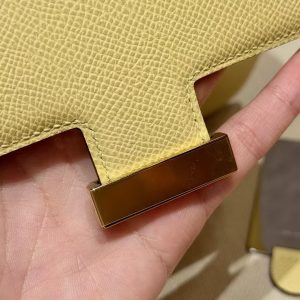 Hermes Constance 19 CM Bag Handmade In Epsom Calfskin Leather Gold Hardware 1Z Jaune Poussin - Image 9