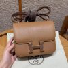 Hermes Constance 19 CM Bag Handmade In Chèvre Calfskin Leather Rose Gold Hardware 2J Quebracho
