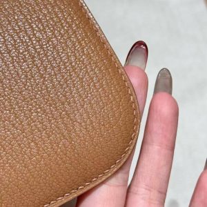 Hermes Constance 19 CM Bag Handmade In Chèvre Calfskin Leather Rose Gold Hardware 2J Quebracho - Image 13