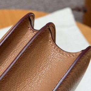 Hermes Constance 19 CM Bag Handmade In Chèvre Calfskin Leather Rose Gold Hardware 2J Quebracho - Image 10