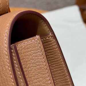 Hermes Constance 19 CM Bag Handmade In Chèvre Calfskin Leather Rose Gold Hardware 2J Quebracho - Image 9