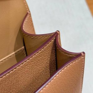 Hermes Constance 19 CM Bag Handmade In Chèvre Calfskin Leather Rose Gold Hardware 2J Quebracho - Image 7