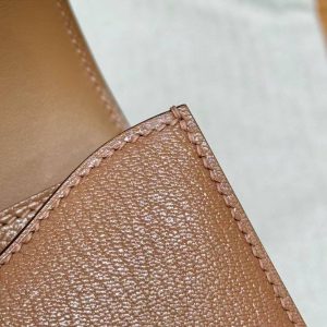 Hermes Constance 19 CM Bag Handmade In Chèvre Calfskin Leather Rose Gold Hardware 2J Quebracho - Image 6