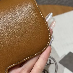 Hermes Constance 19 CM Bag Handmade In Chèvre Calfskin Leather Silver Hardware 37 Gold - Image 6