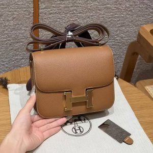 Hermes Constance 19 CM Bag Handmade In Epsom Calfskin Leather Gold Hardware 37 Gold