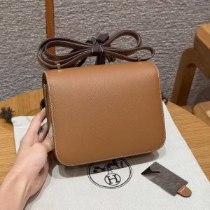 Hermes Constance 19 CM Bag Handmade In Epsom Calfskin Leather Gold Hardware 37 Gold - Image 2