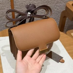 Hermes Constance 19 CM Bag Handmade In Epsom Calfskin Leather Gold Hardware 37 Gold - Image 12