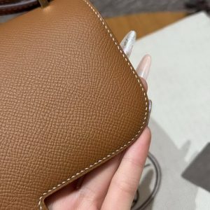 Hermes Constance 19 CM Bag Handmade In Epsom Calfskin Leather Gold Hardware 37 Gold - Image 10