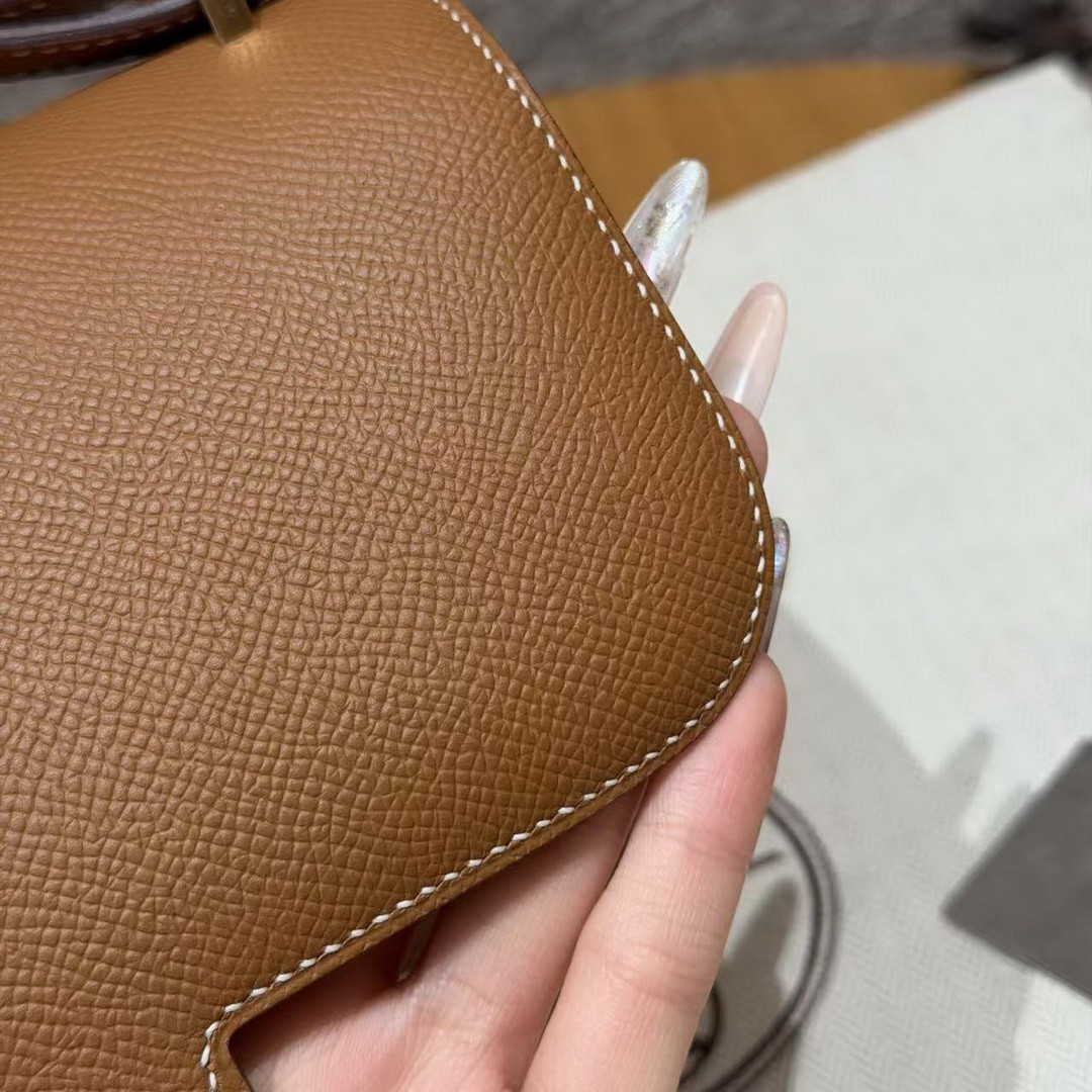Hermes Constance 19 CM Bag Handmade In Epsom Calfskin Leather Gold Hardware 37 Gold - Image 10