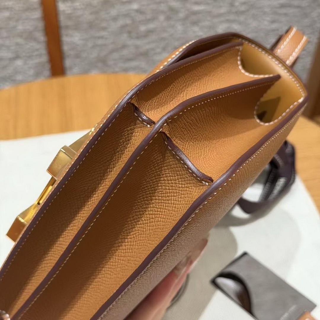 Hermes Constance 19 CM Bag Handmade In Epsom Calfskin Leather Gold Hardware 37 Gold - Image 5