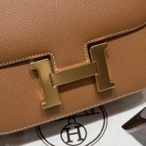 Hermes Constance 19 CM Bag Handmade In Epsom Calfskin Leather Gold Hardware 37 Gold - Image 4
