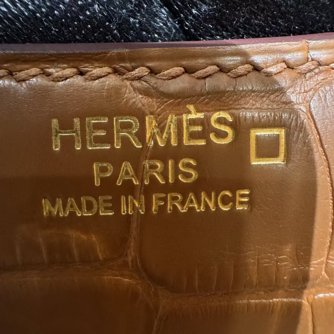 Hermes Constance 19 CM Bag Handmade In Matte Alligator Leather from Mississippi Gold Hardware 37 Gold - Image 16