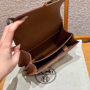 Hermes Constance 19 CM Bag Handmade In Swift Calfskin Leather Gold Hardware 37 Gold - Image 15