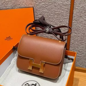 Hermes Constance 19 CM Bag Handmade In Swift Calfskin Leather Gold Hardware 37 Gold - Image 11