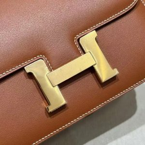 Hermes Constance 19 CM Bag Handmade In Swift Calfskin Leather Gold Hardware 37 Gold - Image 9