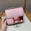 Hermes Constance 19 CM Bag Handmade In Swift Calfskin Leather Silver Hardware 3Q Rose Sakura 5P Pink