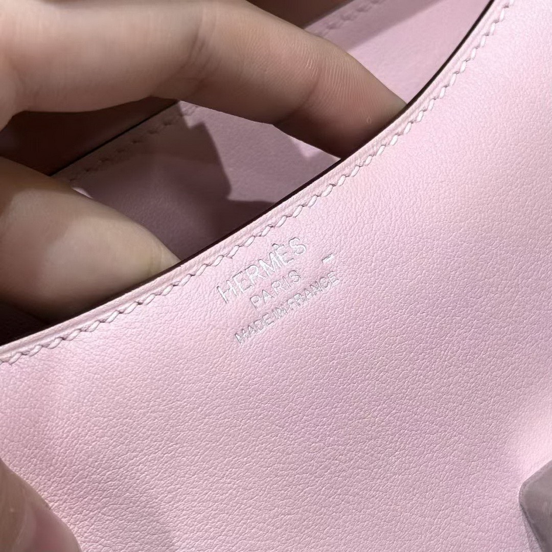 Hermes Constance 19 CM Bag Handmade In Swift Calfskin Leather Silver Hardware 3Q Rose Sakura 5P Pink - Image 13