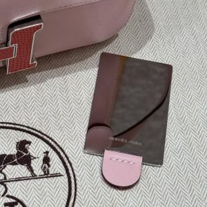 Hermes Constance 19 CM Bag Handmade In Swift Calfskin Leather Silver Hardware 3Q Rose Sakura 5P Pink - Image 7