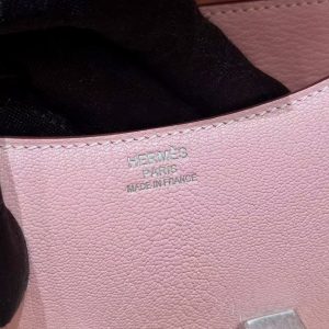 Hermes Constance 19 CM Bag Handmade In Chèvre Calfskin Leather Silver Hardware 3Q Rose Sakura - Image 14