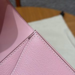 Hermes Constance 19 CM Bag Handmade In Chèvre Calfskin Leather Silver Hardware 3Q Rose Sakura - Image 8